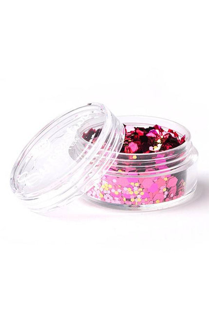 PartyXplosion Chunky Glitters roze dame  8 ml Superstar