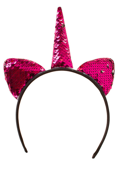 PartyXplosion Diadeem Eenhoorn pailletten roze