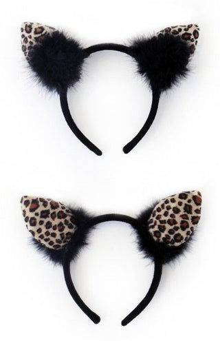 PartyXplosion Diadeem luipaard met zwarte pluche