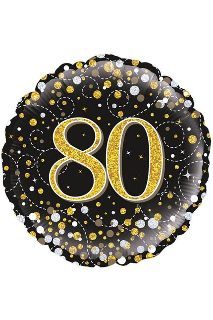 PartyXplosion Folie ballon Sparkling 80 jaar 45.7cm