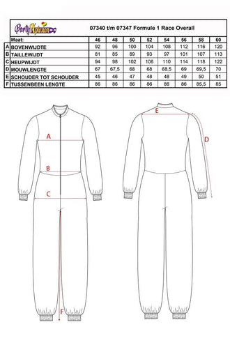 PartyXplosion Formule 1 race pak overall Maxxie