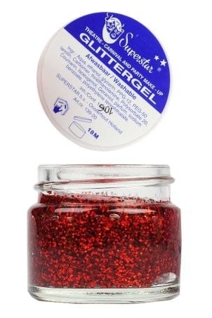PartyXplosion Glitter gel rood metallic Superstar