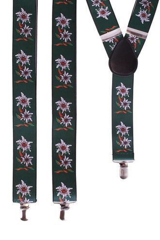 PartyXplosion Groene oktoberfeest bretel met edelweiss