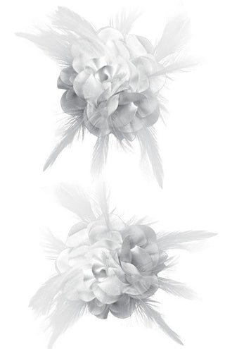 PartyXplosion Haarclip met witte zijden bloem