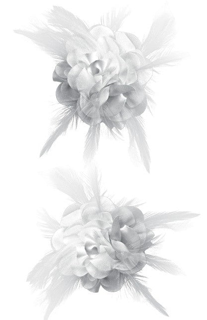 PartyXplosion Haarclip met witte zijden bloem