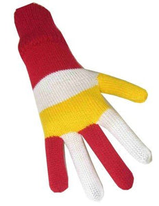 PartyXplosion Handschoen rood/wit/geel volwassen
