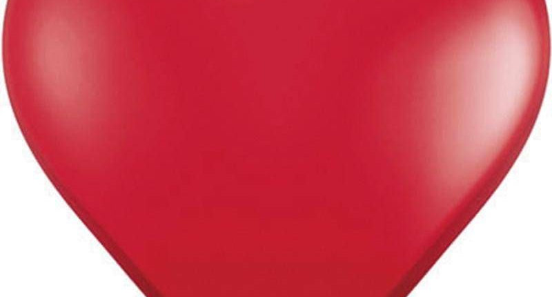 PartyXplosion Hartjes ballonnen rood per 6 32cm