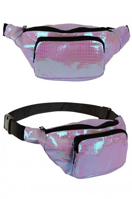 PartyXplosion Heuptasje slangeleer print paars