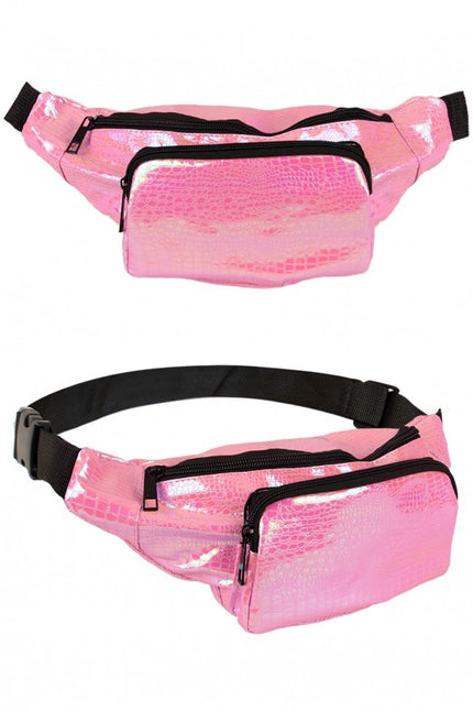 PartyXplosion Heuptasje slangeleer print roze