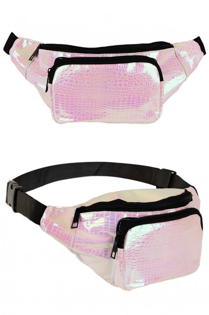 PartyXplosion Heuptasje slangeleer print wit