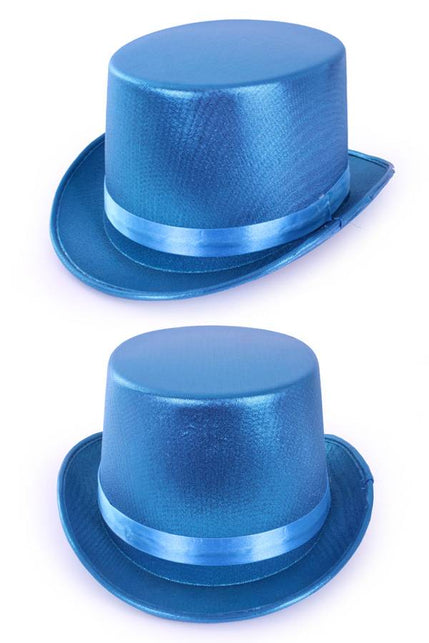 PartyXplosion Hoge hoed metallic turquoise