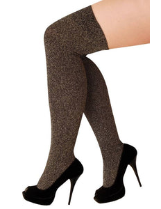 PartyXplosion Hoge kousen lurex goud stretch