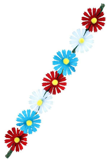 PartyXplosion Hoofdband Ibiza met bloemen
