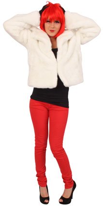 PartyXplosion Nep bontjas pak  Alice wit