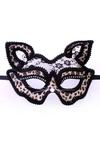 PartyXplosion Oogmasker panter met kant LUXE