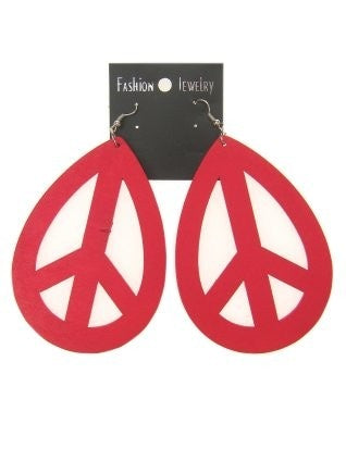 PartyXplosion Oorbel peace rood