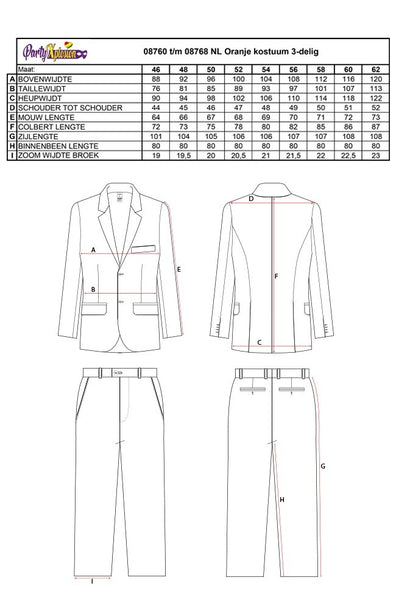 PartyXplosion Oranje pak met vlaggetjes unisex