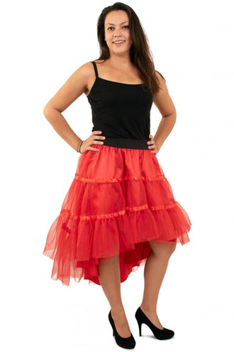PartyXplosion Petticoat schuin aflopend rood