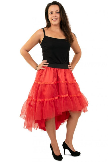 PartyXplosion Petticoat schuin aflopend rood