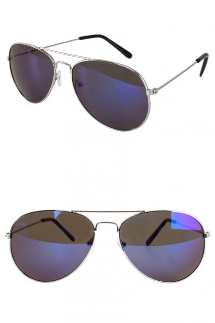 PartyXplosion Pilotenbril blauwe glazen