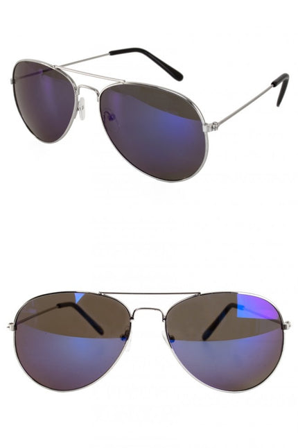 PartyXplosion Pilotenbril blauwe glazen