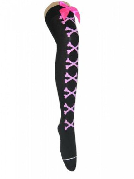 PartyXplosion Piraten kousen met roze botjes