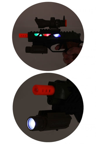 PartyXplosion Pistool militair licht en geluid