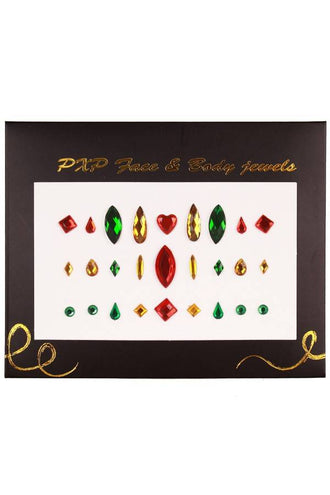 PartyXplosion Plak juwelen rood-goud-groen