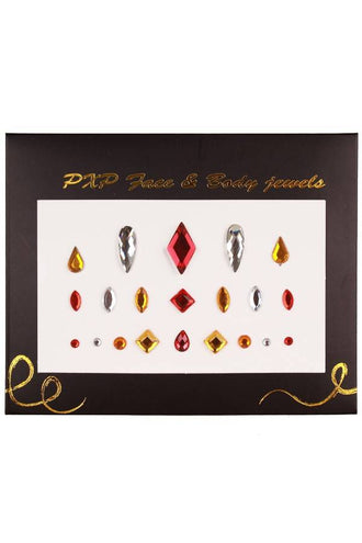 PartyXplosion Plak juwelen rood-goud-zilver