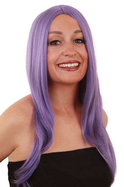 PartyXplosion Pruik Anne paars/ lila lang haar