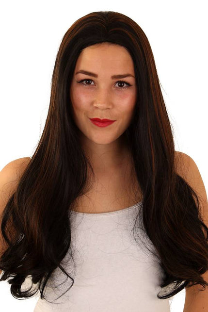 PartyXplosion Pruik KATE bruin met highlights