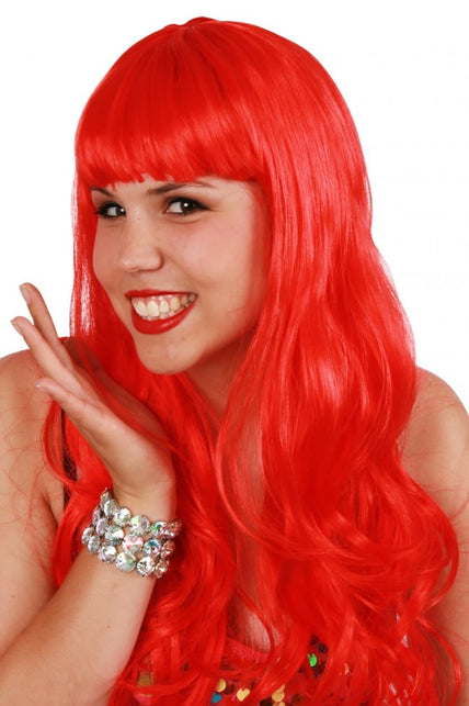 PartyXplosion Pruik lang haar rood