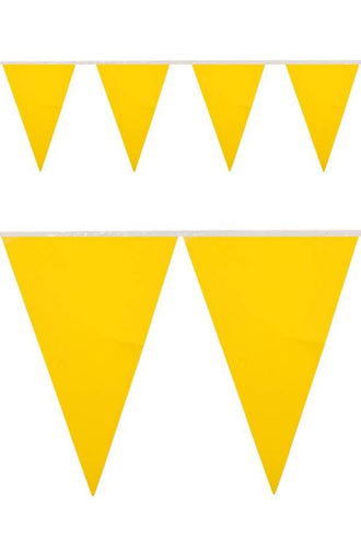 PartyXplosion PVC vlaggenlijn geel 10 meter