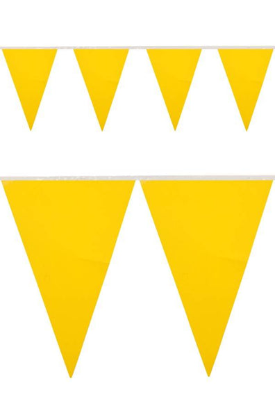 PartyXplosion PVC vlaggenlijn geel 10 meter