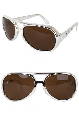 PartyXplosion Rock en roll bril Elvis zilver