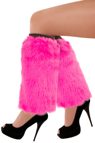 PartyXplosion Roze pluche Beenwarmers