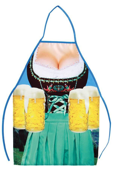 PartyXplosion Schort Oktoberfest dirndl jurk met bierpullen