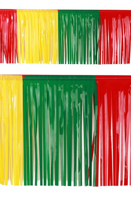 PartyXplosion Slierten folie guirlande rood/geel/groen 6 mtr