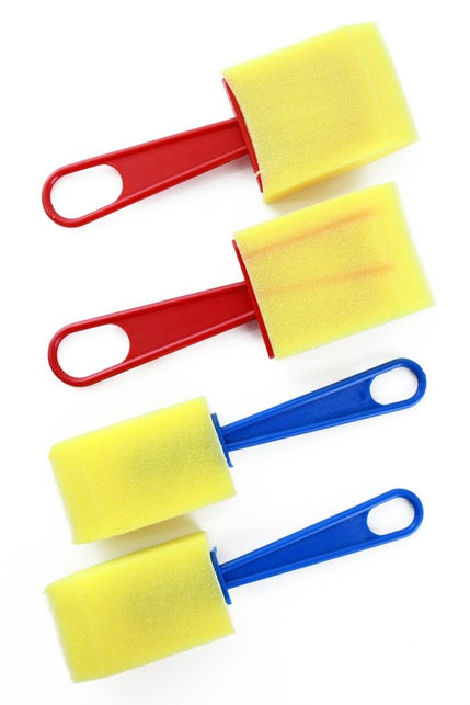 PartyXplosion Spons kwast 2 x 5cm breed & 2 x 4.2cm breed