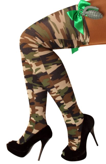 PartyXplosion Stay-up kous camouflage strik handgranaat