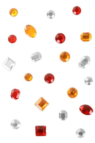 PartyXplosion Stenen rood-wit-geel  200 gram