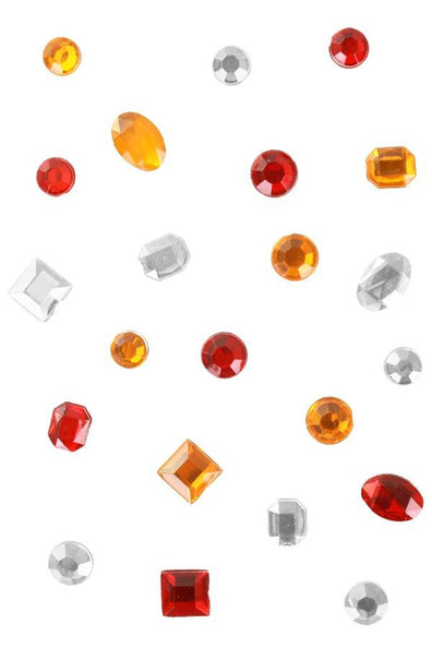 PartyXplosion Stenen rood-wit-geel  200 gram