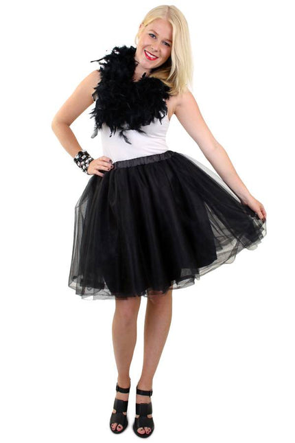 PartyXplosion Tule rok deluxe zwart dames