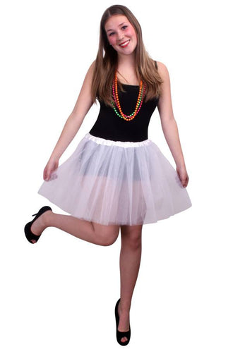 PartyXplosion Tule rokje Debbie wit dames