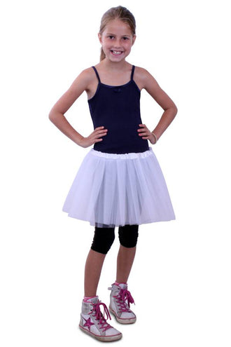 PartyXplosion Tule rokje Merel kids wit one size