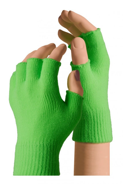 PartyXplosion Vingerloze handschoenen kind neon groen