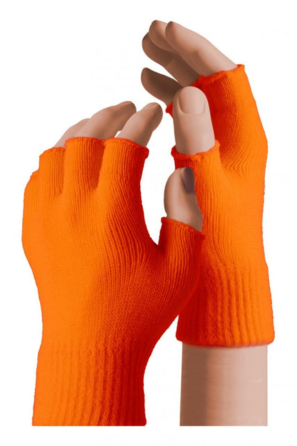 PartyXplosion Vingerloze handschoenen kind neon oranje