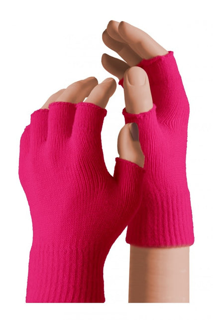 PartyXplosion Vingerloze handschoenen kind neon roze