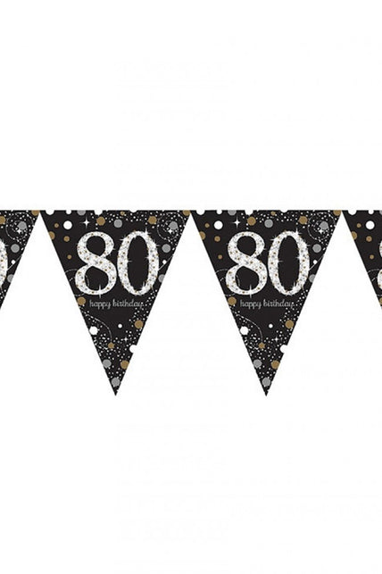 PartyXplosion Vlaggenlijn 80 jaar Sparkling gold