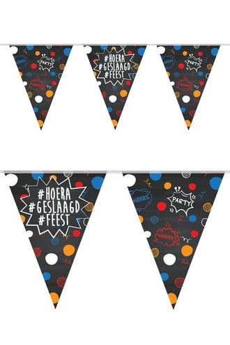 PartyXplosion Vlaggenlijn Hoera geslaagd feest